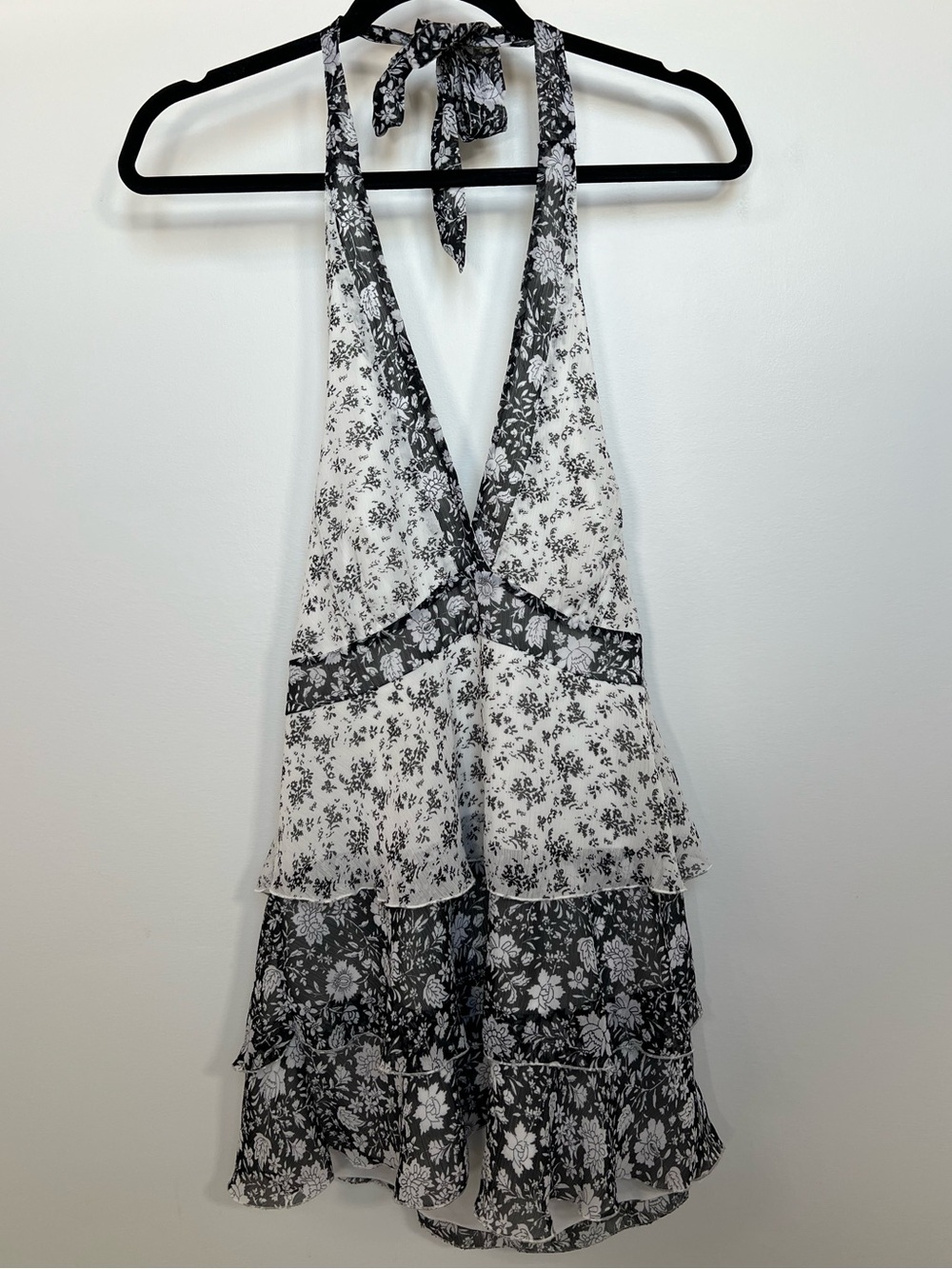 Point Zero Floral Tiered Halter Top | XL